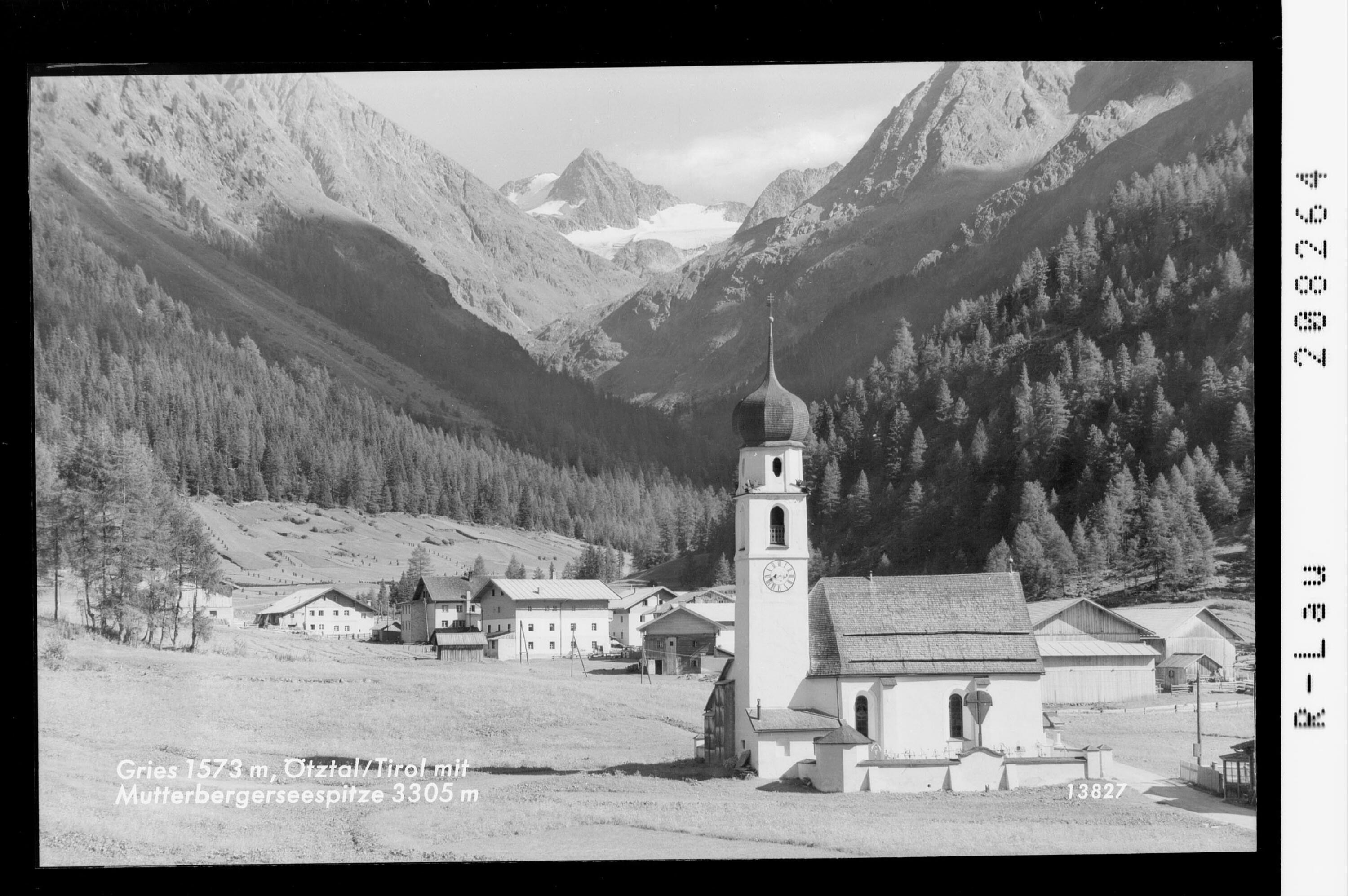 Gries 1573 m / Ötztal / Tirol mit Mutterbergerseespitze 3305 m></div>


    <hr>
    <div class=