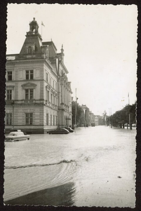 Überschwemmung in Bregenz am 29. Juli 1955 / Aufnahme von Spang von Spang, ...