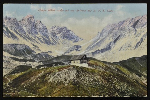 Klösterle Ulmer Hütte (2280 m) am Arlberg der A. V. S. Ulm von Purger u. Co.