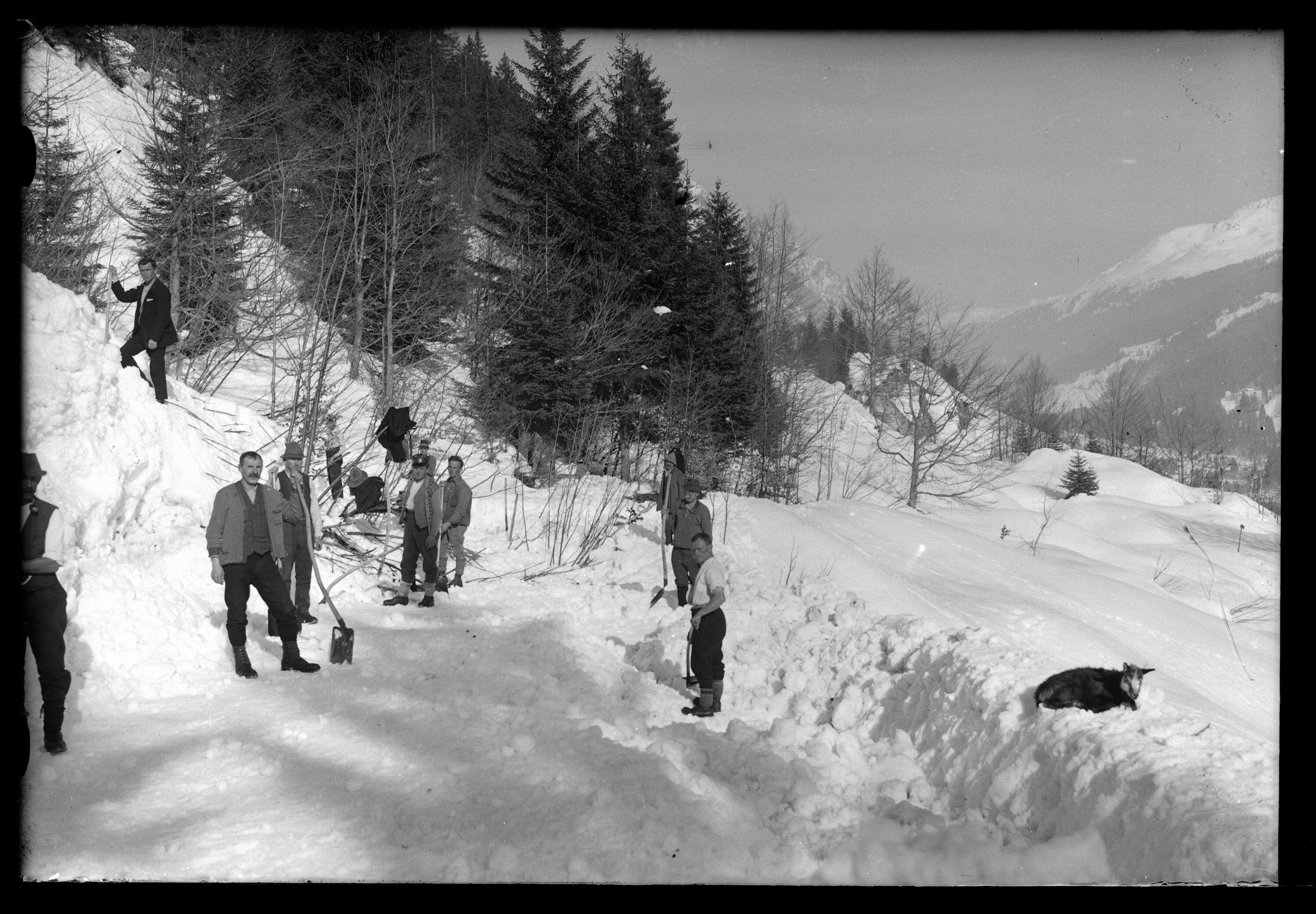 [Elf Personen beim Schneeschaufeln oberhalb von Wald am Arlberg]></div>


    <hr>
    <div class=