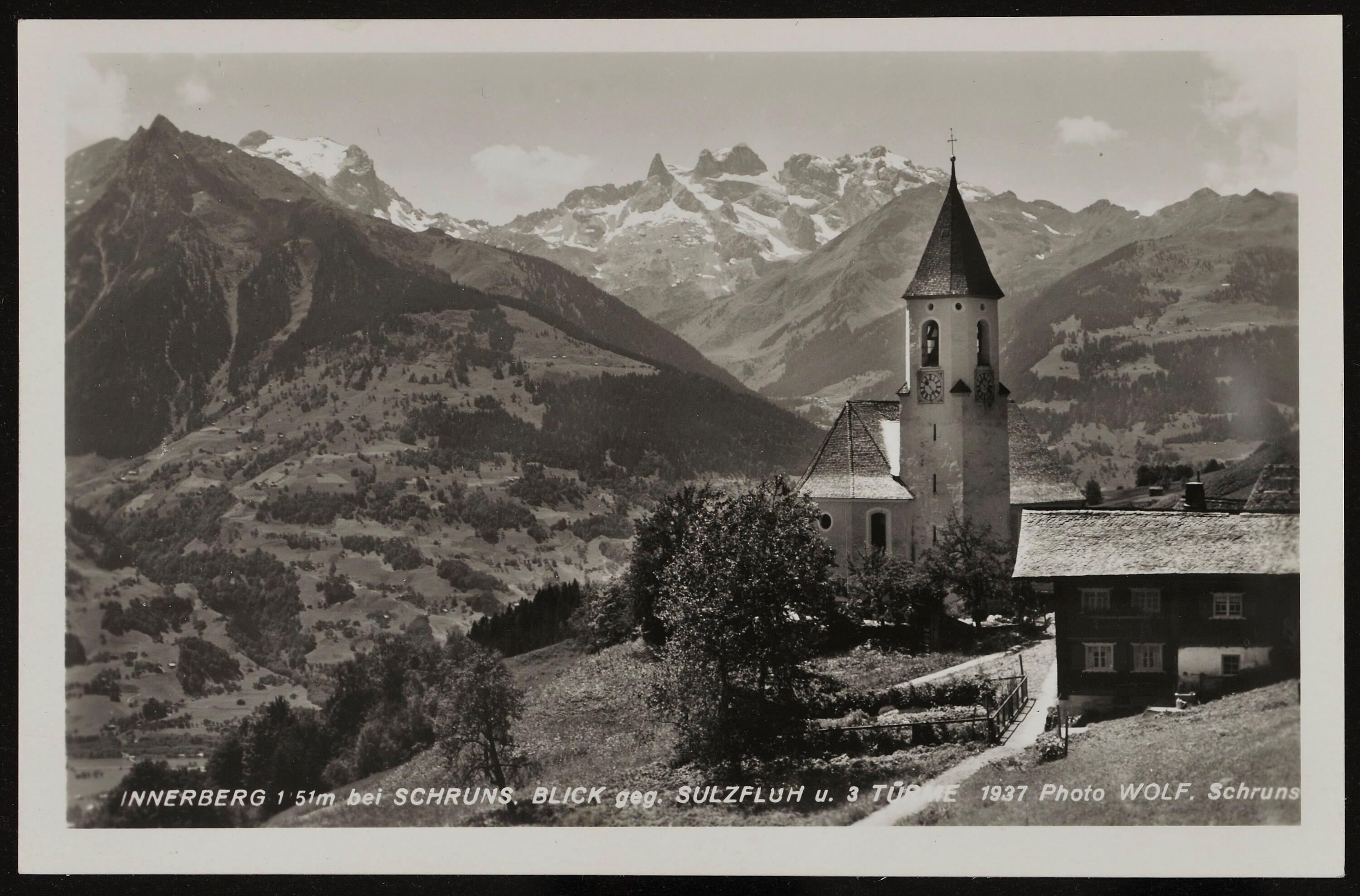 [Bartholomäberg] Innerberg 1151 m bei Schruns Blick geg. Sulzfluh u. 3 Türme></div>


    <hr>
    <div class=