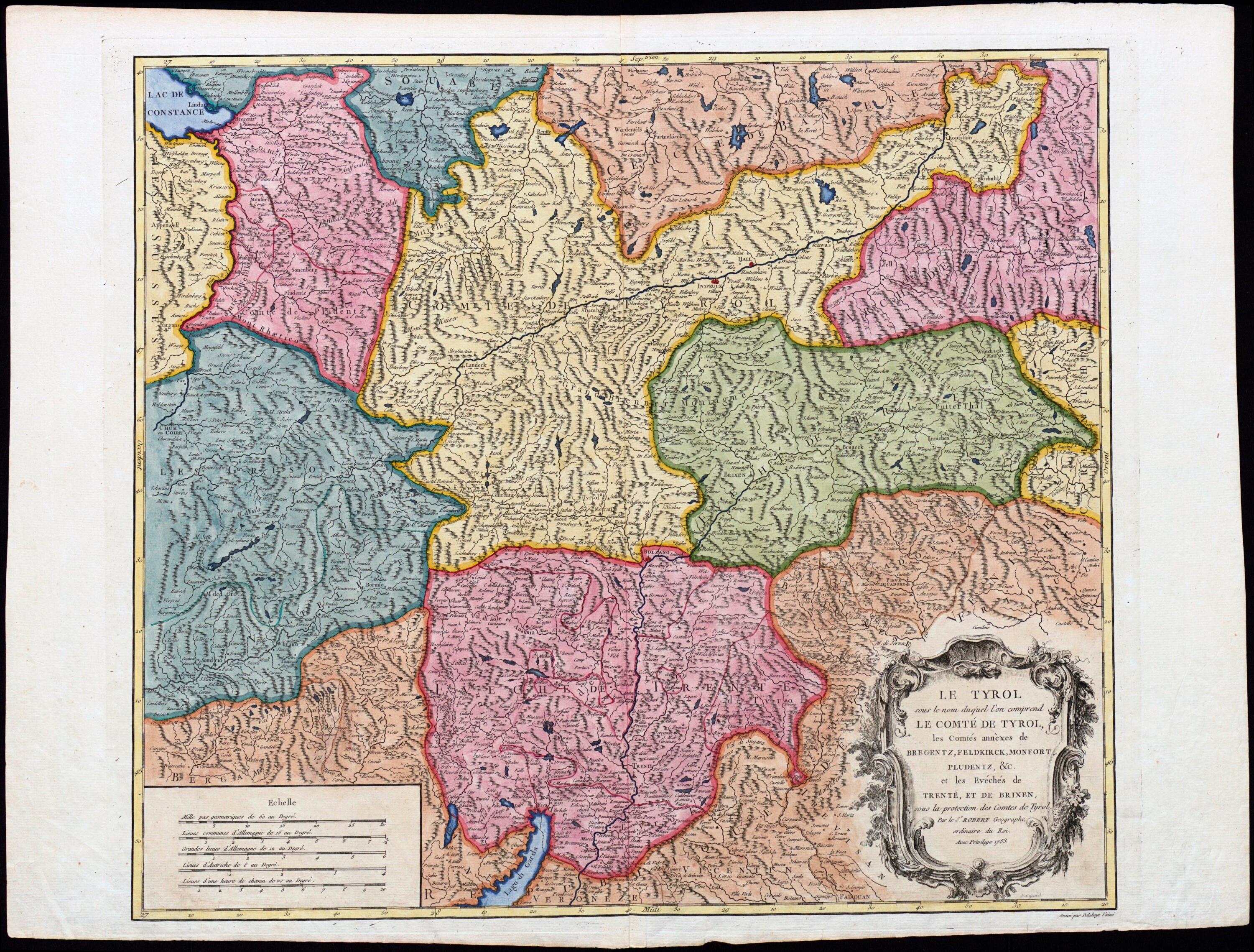 <<Le>> Tyrol sous le nom duqúel l'on comprend Le Comté De Tyrol, les Comtés annèxes de Bregentz, Feldkirck, Monfort, Pludentz, &c. et les Evéchés de Trente, Et De Brixen, sous la protection des Comtes de Tyrol></div>


    <hr>
    <div class=