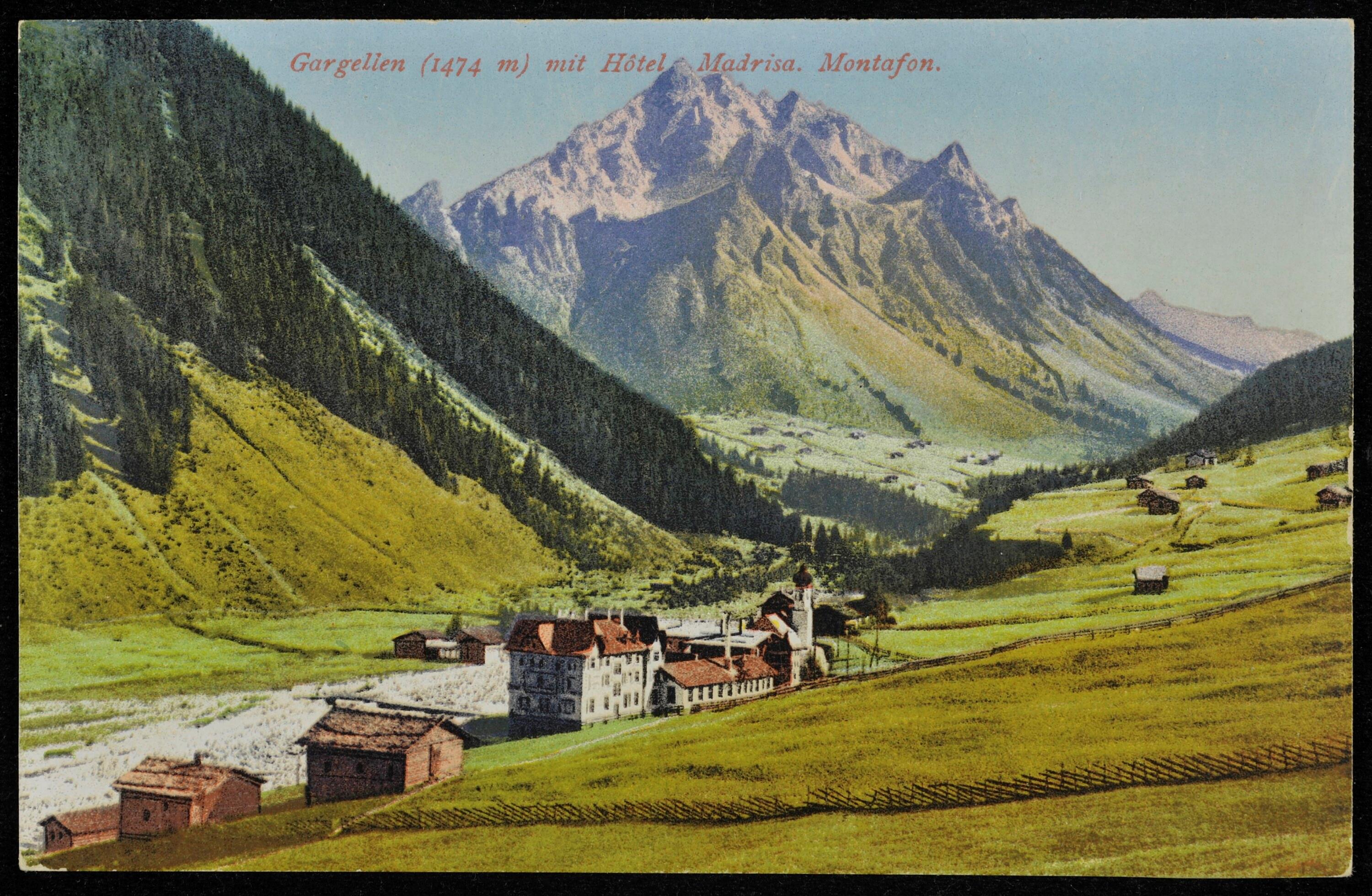 [St. Gallenkirch] Gargellen (1474 m) mit Hôtel Madrisa></div>


    <hr>
    <div class=