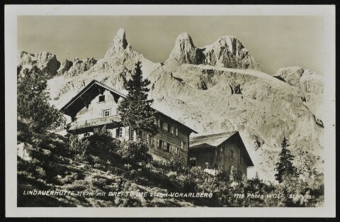Tschagguns Lindauerhütte 1763 m mit Drei Türme 2786 m Vorarlberg / Wolf von Wolf, ...