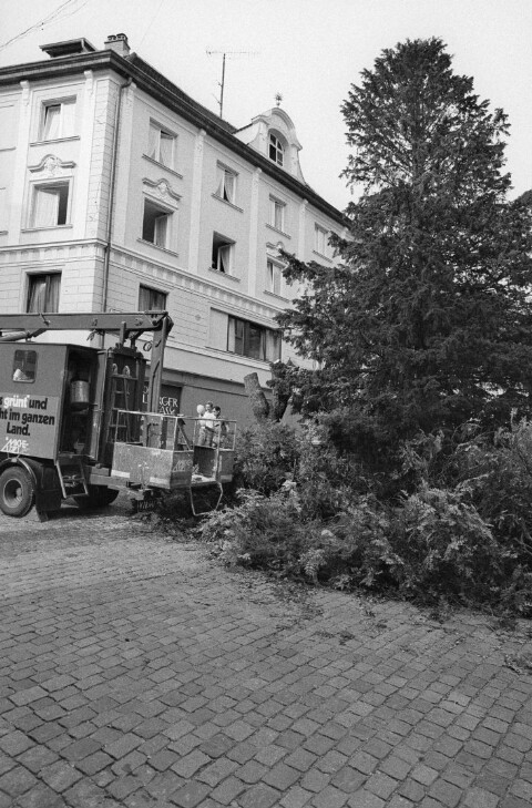 Baumfällung in der Kirchstraße / Rudolf Zündel von Zündel, Rudolf