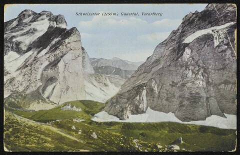 Vandans Schweizertor (2150 m) Gauertal, Vorarlberg von Kunst- und Verlagsanstalt, 