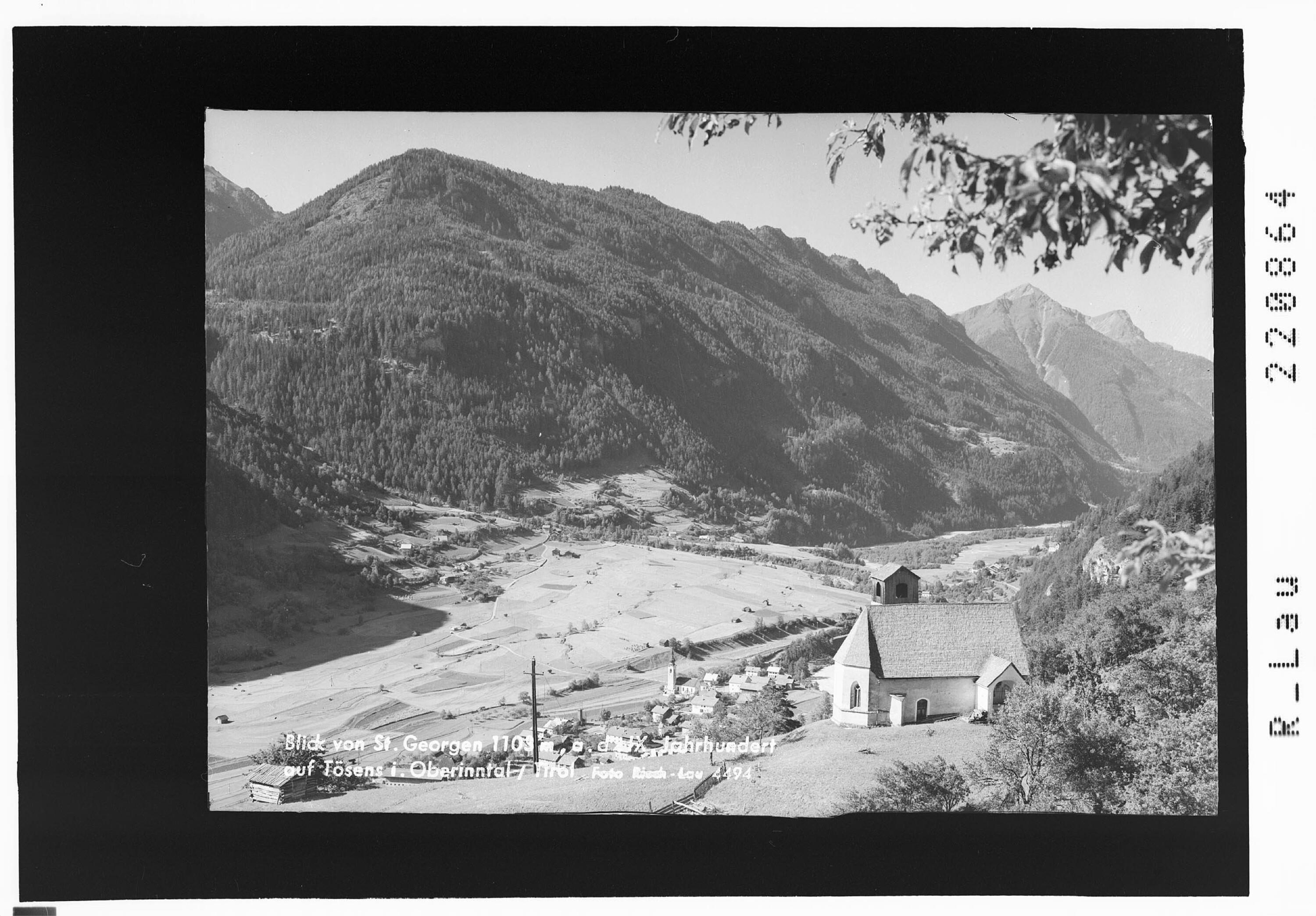 Blick von St.Georgen 1103 m / aus dem IX Jahrhundert / auf Tösens im Oberinntal / Tirol></div>


    <hr>
    <div class=