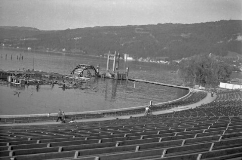 Hochwasser bei der Seebühne der Bregenzer Festspiele / Oskar Spang von Spang, Oskar