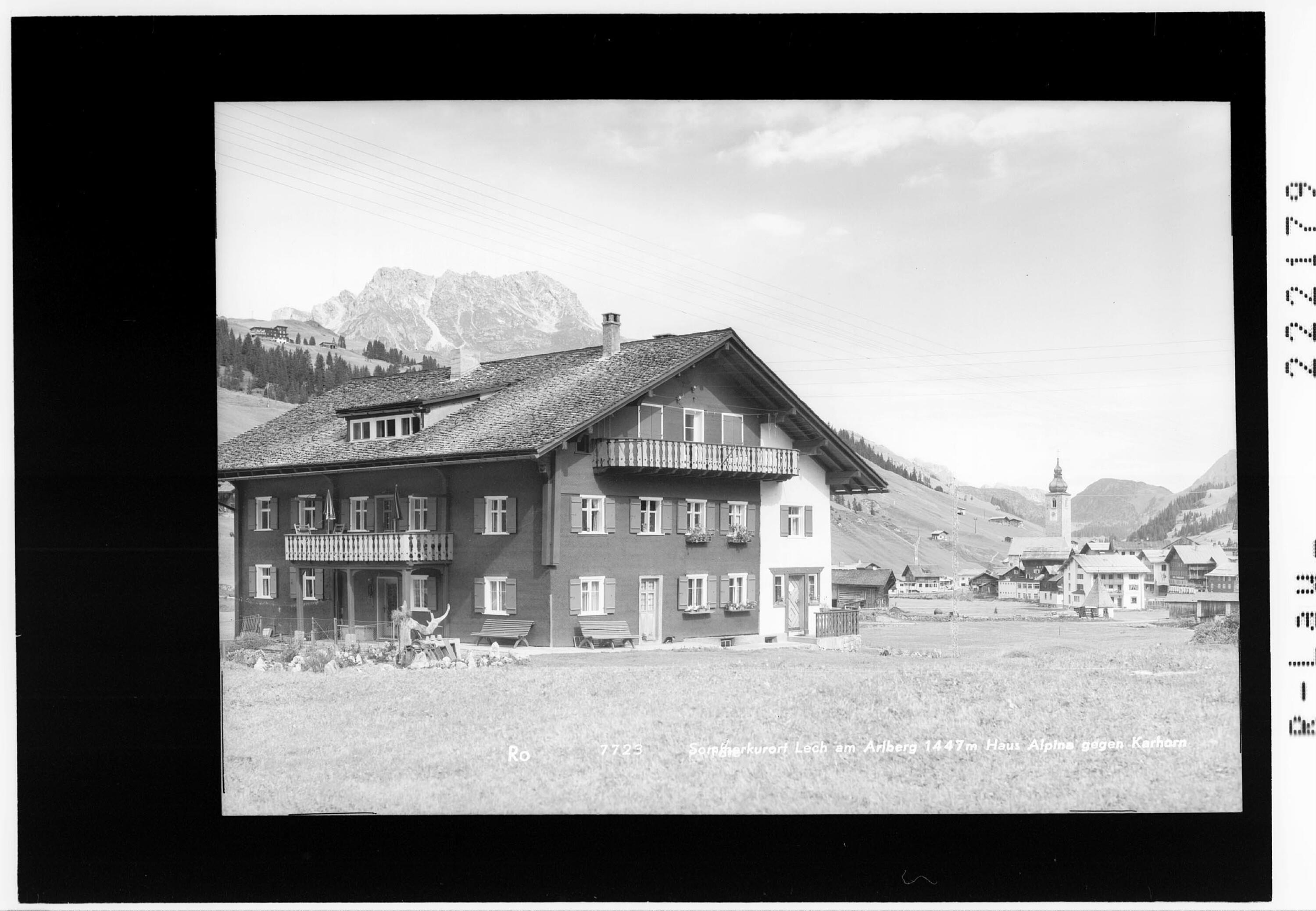 Sommerkurort Lech am Arlberg 1447 m / Haus Alpina gegen Karhorn></div>


    <hr>
    <div class=