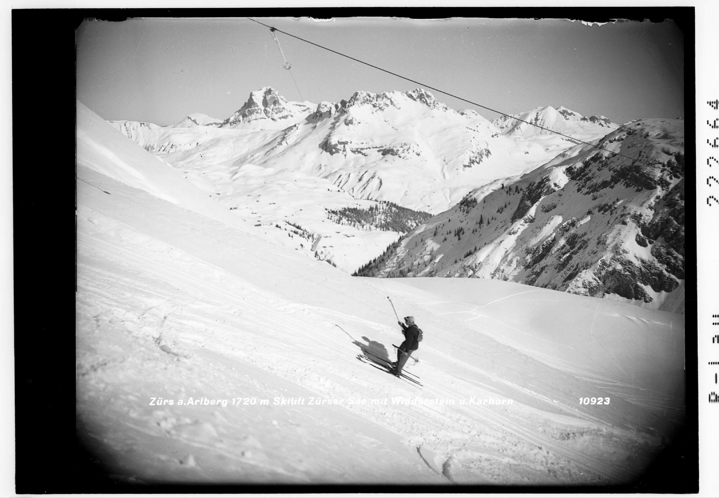 Zürs am Arlberg 1720 m / Skilift Zürser See mit Widderstein und Karhorn></div>


    <hr>
    <div class=