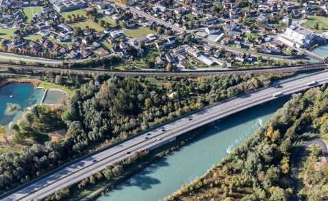 Frastanz - Naturbad Untere Au, Walgauautobahn von Amt der Vorarlberger Landesregierung Abteilung Raumplanung