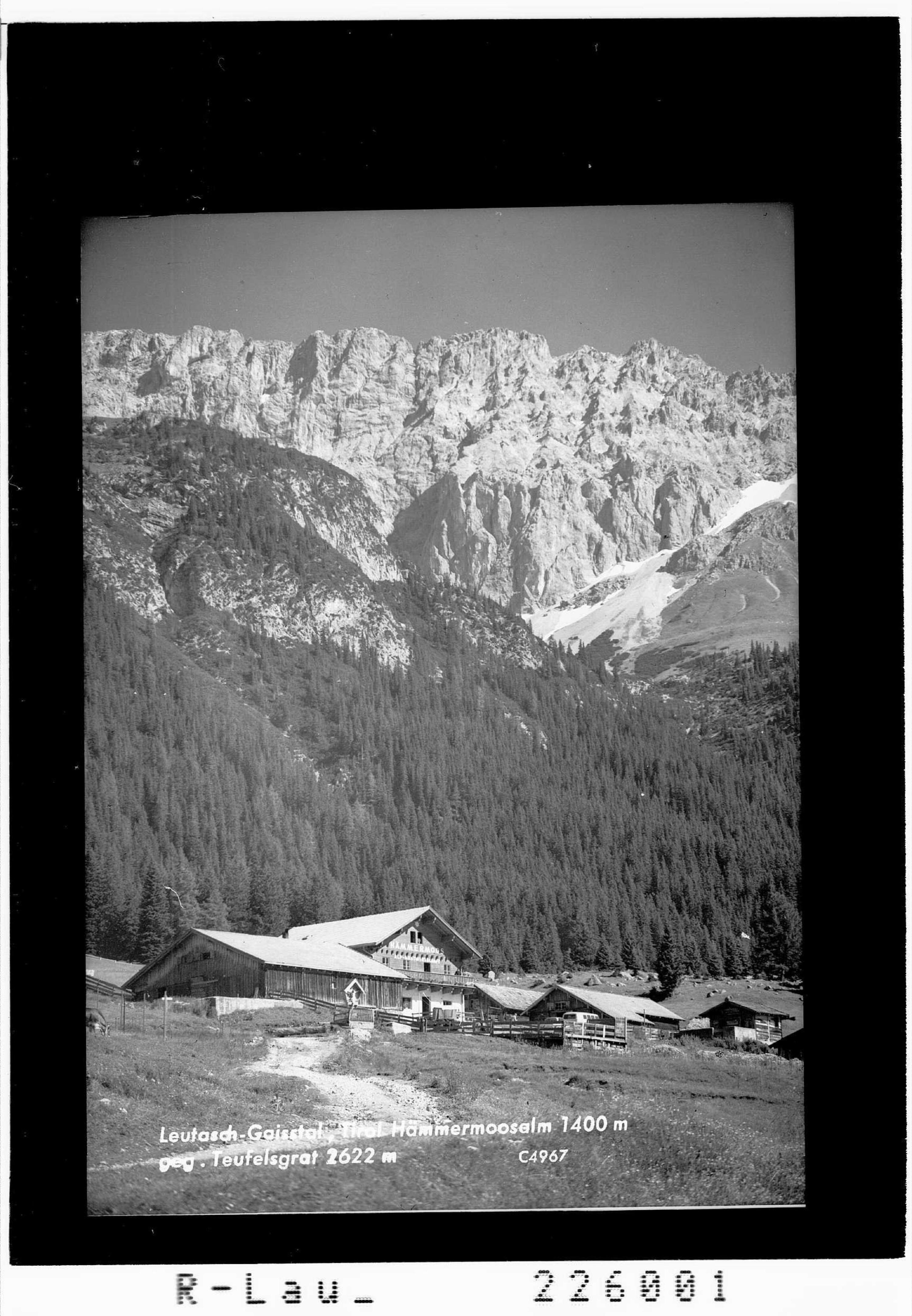 Leutasch - Gaistal / Tirol / Hämmermoosalm 1400 m gegen Teufelsgrat 2622 m></div>


    <hr>
    <div class=