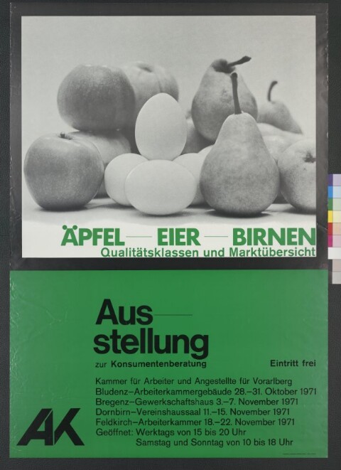 Ausstellungsplakat der Arbeiter- und Angestelltenkammer Vorarlberg / Dieter Kolbeck; Atelier Kolbeck Ziegler, Bregenz von Vorarlberger Grafische Anstalt b. Bregenz