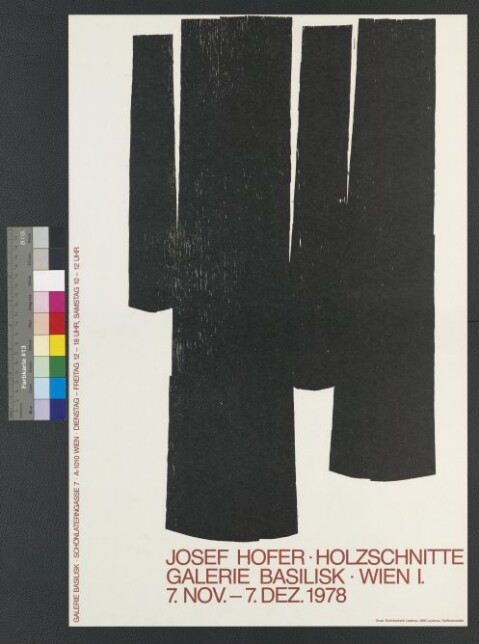 Ausstellungsplakat des Grafikers Josef Hofer / Josef Hofer ; Galerie Basilisk, Wien von Buchdruckerei