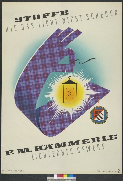Werbeplakat des Textilunternehmens F. M. Hämmerle / Othmar Motter, Vorarlberger Graphik ; Textilwerke F. M. Hämmerle, Dornbirn von Josef Eberle