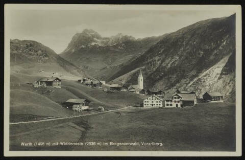 Warth (1495 m) mit Widderstein (2536 m) im Bregenzerwald, Vorarlberg von Hartmann, Emil