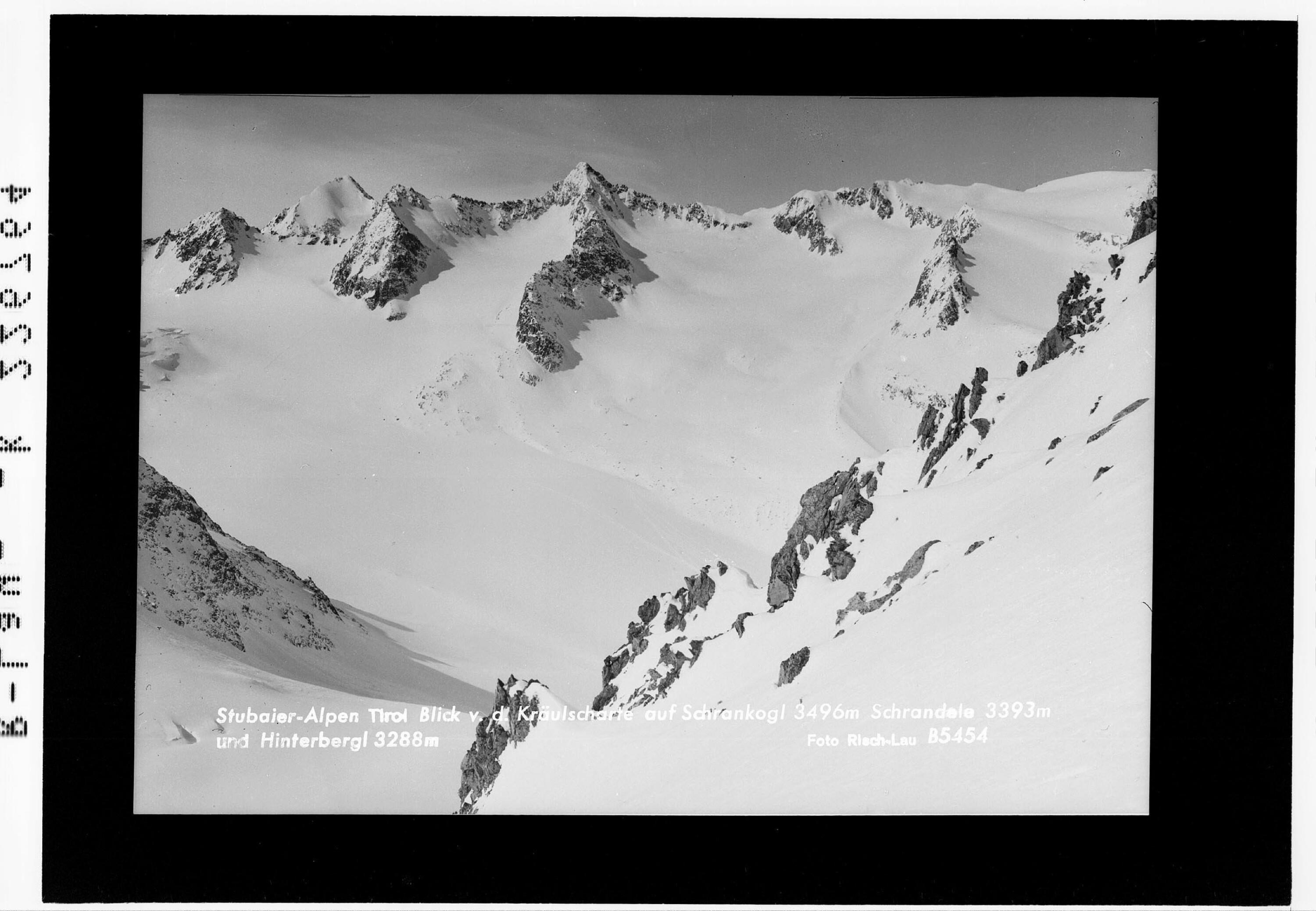 Stubaier Alpen / Tirol / Blick von der Kräulscharte auf Schrankogel 3496 m - Schrandele 3393 m und Hinterbergl 3288 m></div>


    <hr>
    <div class=