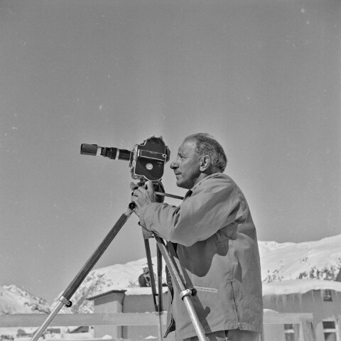 Arlberg, Prof. Kruckenhauser bei Filmaufnahmen / Oskar Spang von Spang, Oskar