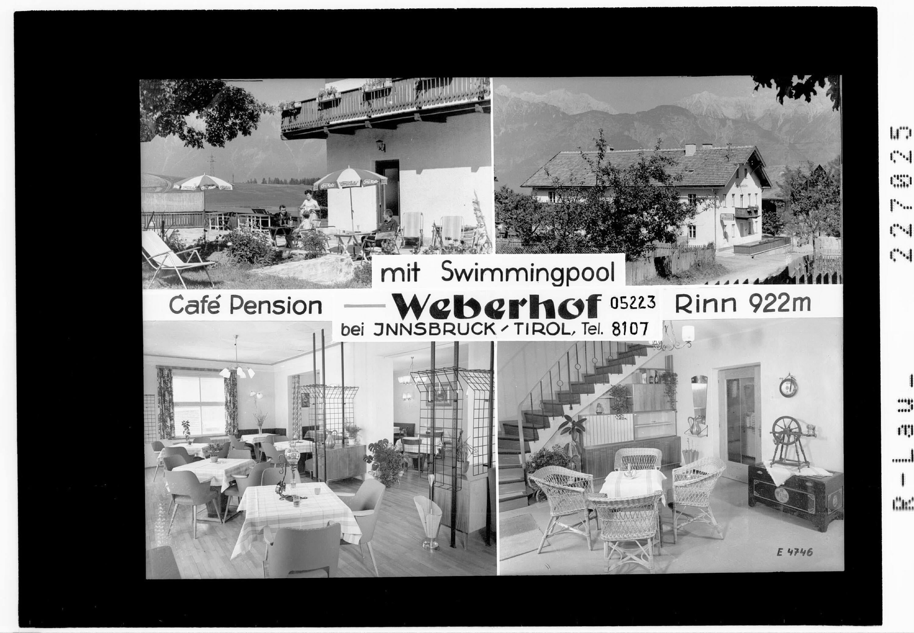 Cafe Pension Weberhof mit Swimmingpool / Rinn 922 m bei Innsbruck Tirol></div>


    <hr>
    <div class=