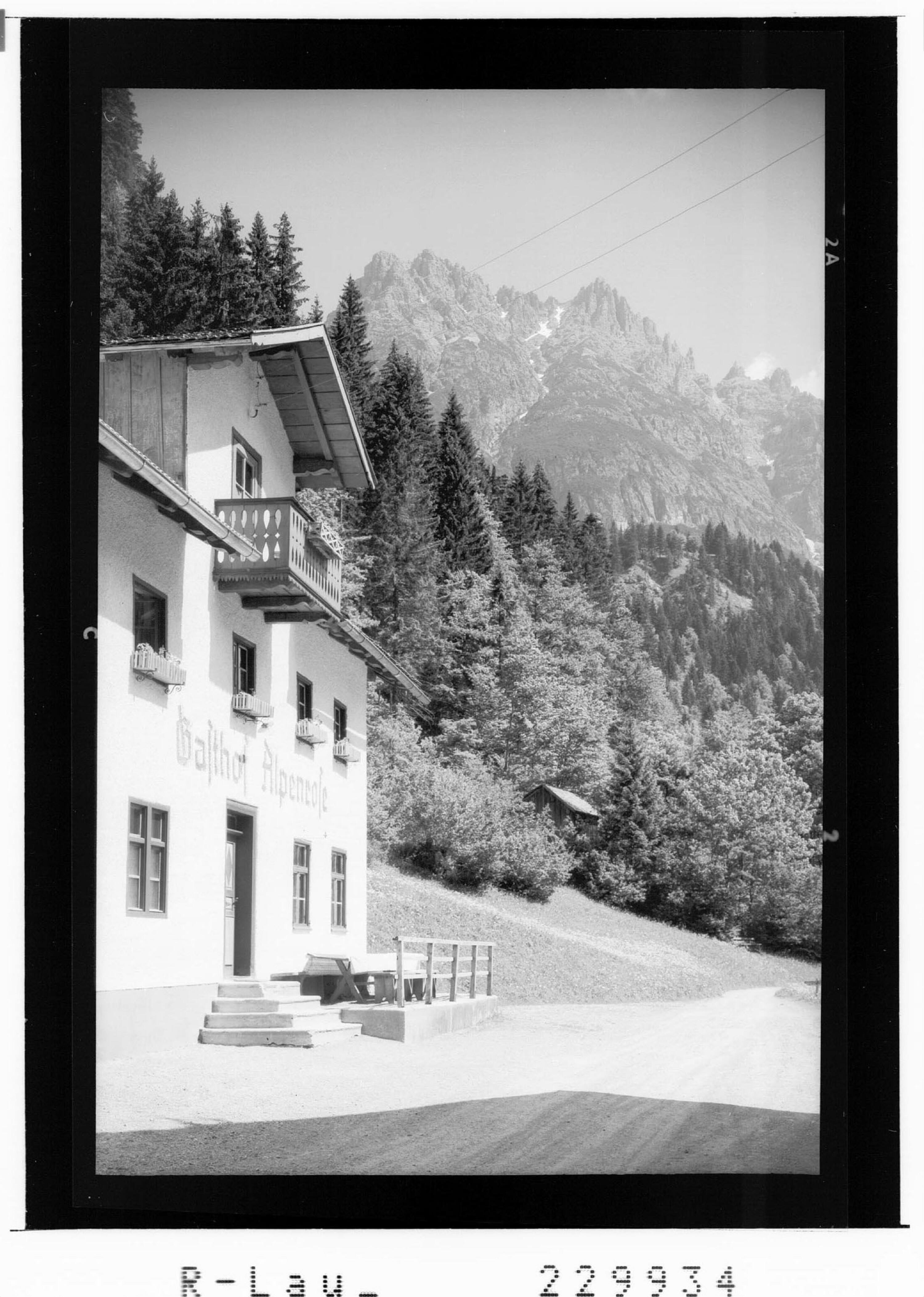 Gasthof Alpenrose in Hinterhornbach gegen Roßkarspitzen / Ausserfern / Tirol></div>


    <hr>
    <div class=