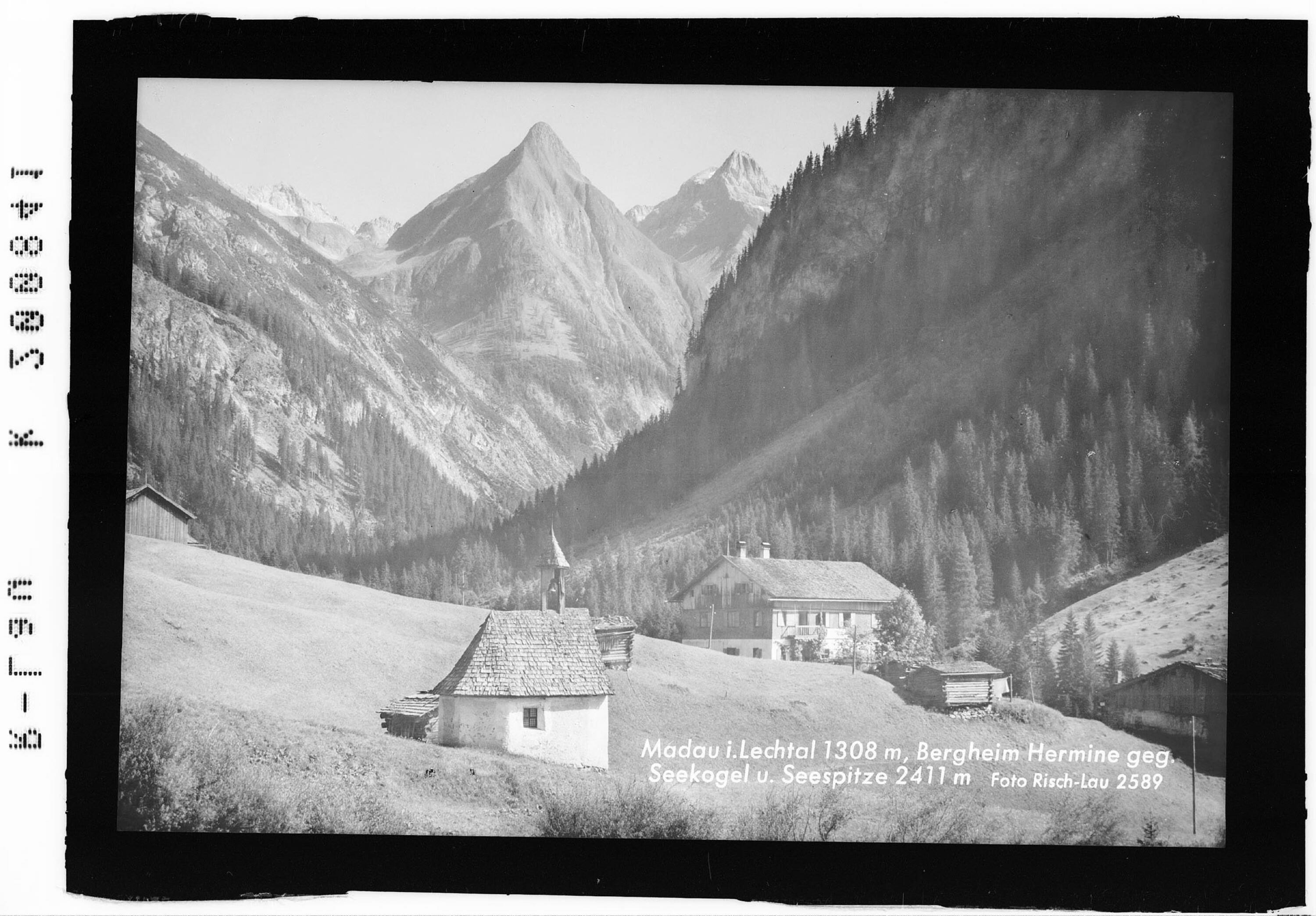 Madau im Lechtal 1308 m, Bergheim Hermine gegen Seekogel und Seespitze></div>


    <hr>
    <div class=