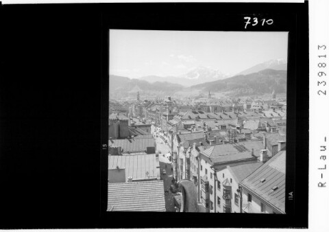 Innsbruck gegen die Serles / Blick vom Stadtturm von Rhomberg