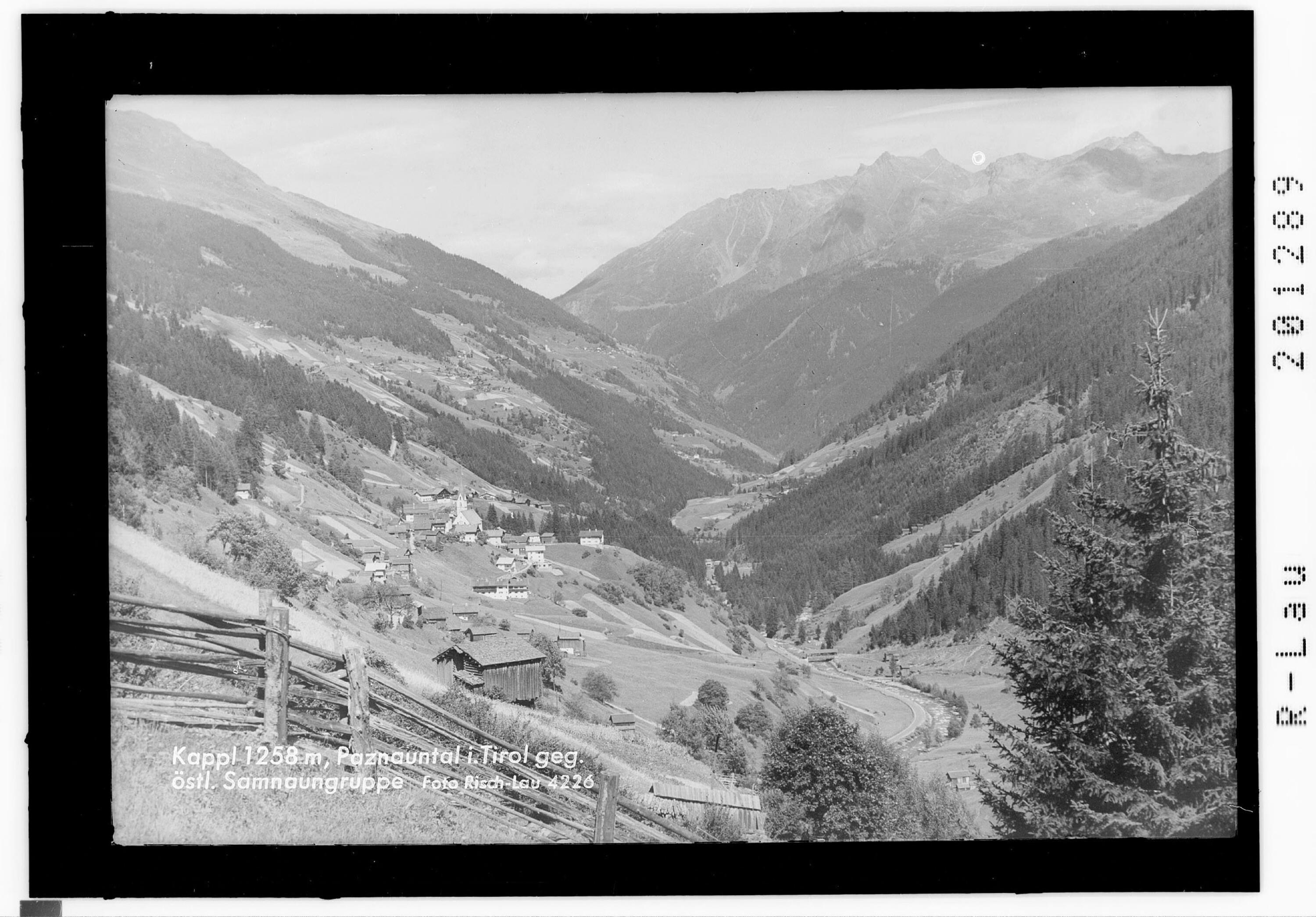 Kappl 1258 m, Paznauntal in Tirol gegen östliche Samnaungruppe></div>


    <hr>
    <div class=