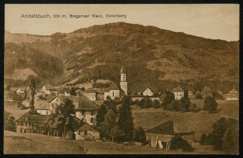 Andelsbuch, 614 m, Bregenzer Wald, Vorarlberg von Kunst- und Verlagsanstalt, D. T. Monopol