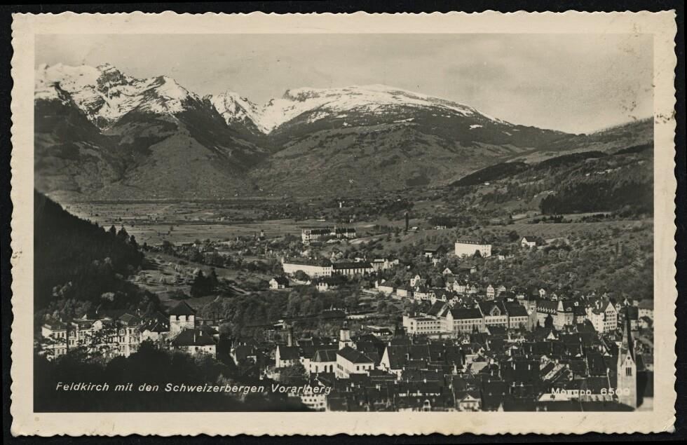 Feldkirch mit den Schweizerbergen. Vorarlberg