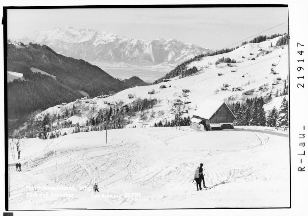 Skilift Innerlaterns, Vorarlberg Blick auf Bonacker