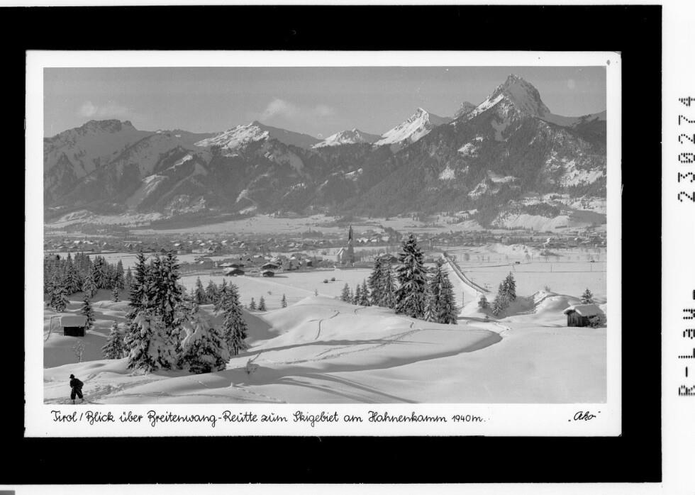 Tirol / Blick über Breitenwang - Reutte zum Skigebiet am Hahnenkamm 1940 m