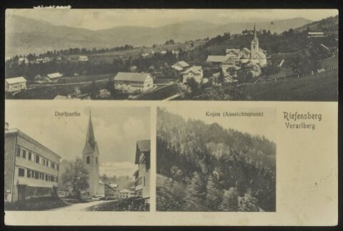 Riefensberg Vorarlberg : Dorfpartie : Kojen (Aussichtspunkt) : [Correspondenz-Karte ...]