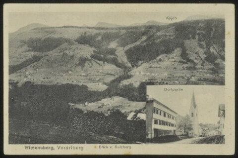 Riefensberg, Vorarlberg : Blick v. Sulzberg : Kojen : Dorfpartie