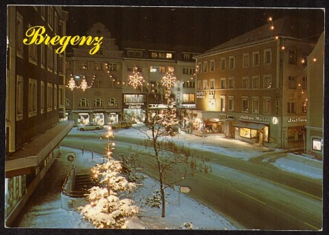 Bregenz : [Bregenz am Bodensee Weihnachtsbeleuchtung am Leutbühel ...]