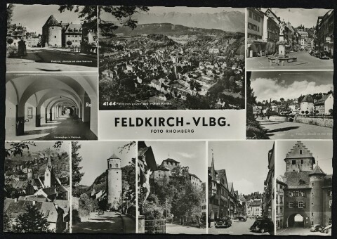 Feldkirch - Vlbg. : Feldkirch gegen den Hohen Kasten : Laubengänge in Feldkirch ...