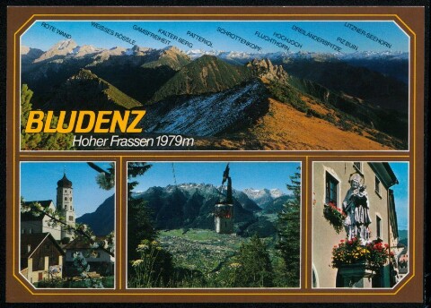 Bludenz : Hoher Frassen 1979 m ... : [Alpenstadt Bludenz mit Muttersbergbahn und Panorama vom Hohen Frassen, 1979 m Vorarlberg, Österreich ...]