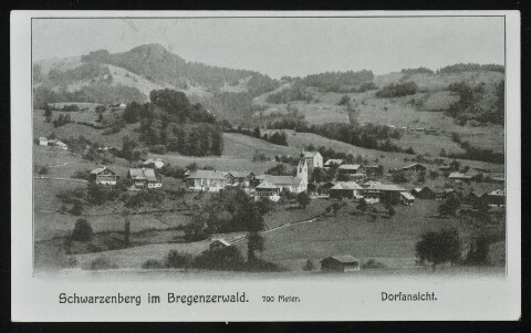 Schwarzenberg im Bregenzerwald 700 Meter : Dorfansicht : [Postkarte ...]