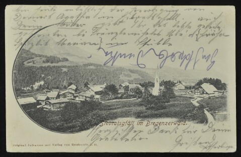 Siebratsgfäll im Bregenzerwald : [Correspondenz-Karte An ... in ...]