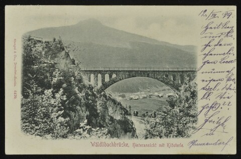 Wäldlibachbrücke, Hinteransicht mit Klösterle : [Postkarte ...]