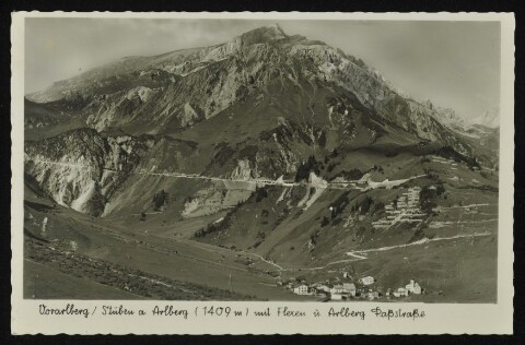 [Klösterle] Vorarlberg / Stuben a. Arlberg (1409 m) mit Flexen u. Arlberg Paßstraße
