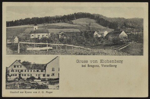 Gruss von Eichenberg bei Bregenz, Vorarlberg : Gasthof zur Krone von J. G. Mager