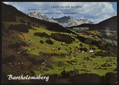 Bartholomäberg : Lechtaler Alpen ... : [Bartholomäberg im Montafon, 1085 m Vorarlberg, Österreich ...]