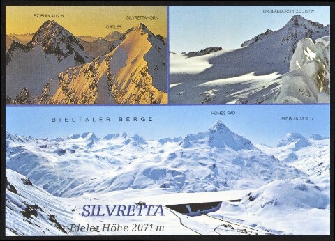 [Gaschurn Partenen] Silvretta : Bieler Höhe 2071 m ... : [Bieler Höhe, 2071 m mit Piz Buin, 3312 m und Dreiländerspitze, 3197 m Silvretta - Vorarlberg, Österreich ...]