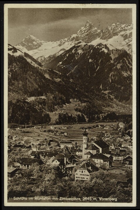 Schruns im Montafon mit Zimbaspitze, 2645 m, Vorarlberg