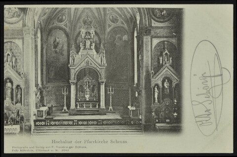Hochaltar der Pfarrkirche Schruns : [Correspondenz-Karte ...]