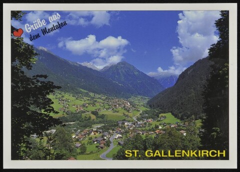 St. Gallenkirch Herzliche Grüße aus dem Montafon : [St. Gallenkirch im Montafon gegen Valschavieler Maderer, 2769 m, Vorarlberg, Österreich ...]