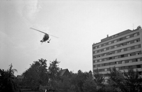 Hubschraubertransport vom Unfallkrankenhaus Böckle in Bregenz
