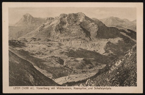 Lech (1438 m), Vorarlberg mit Widderstein, Kaarspitze und Schafalpköpfe : [Gasthof und Pension 