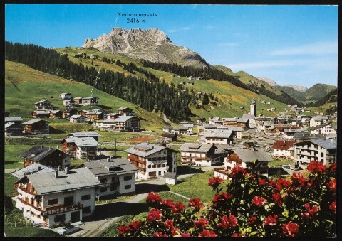 [Lech] Karhornmassiv 2416 m. : [Lech am Arlberg 1447 m gegen Karhorn 2422 m ...]