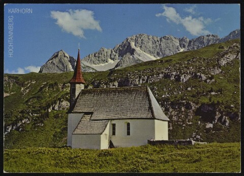 [Warth] Hochtannberg Karhorn : [Kapelle in Hochkrumbach, 1679 m, Bregenzerwald gegen Wartherhorn, 2257 m, und Karhorn, 2416 m Vorarlberg, Österreich ...]